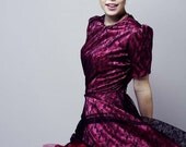 Fuchsia and Black Lace Holiday Princess Dress