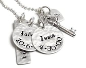 Key to Happiness Necklace - Hand Stamped Sterling Silver