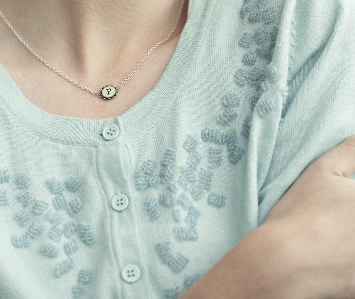 Initial jewelry - Personalized Monogram necklace - Initial necklace - Bridesmaids jewelry (N084)