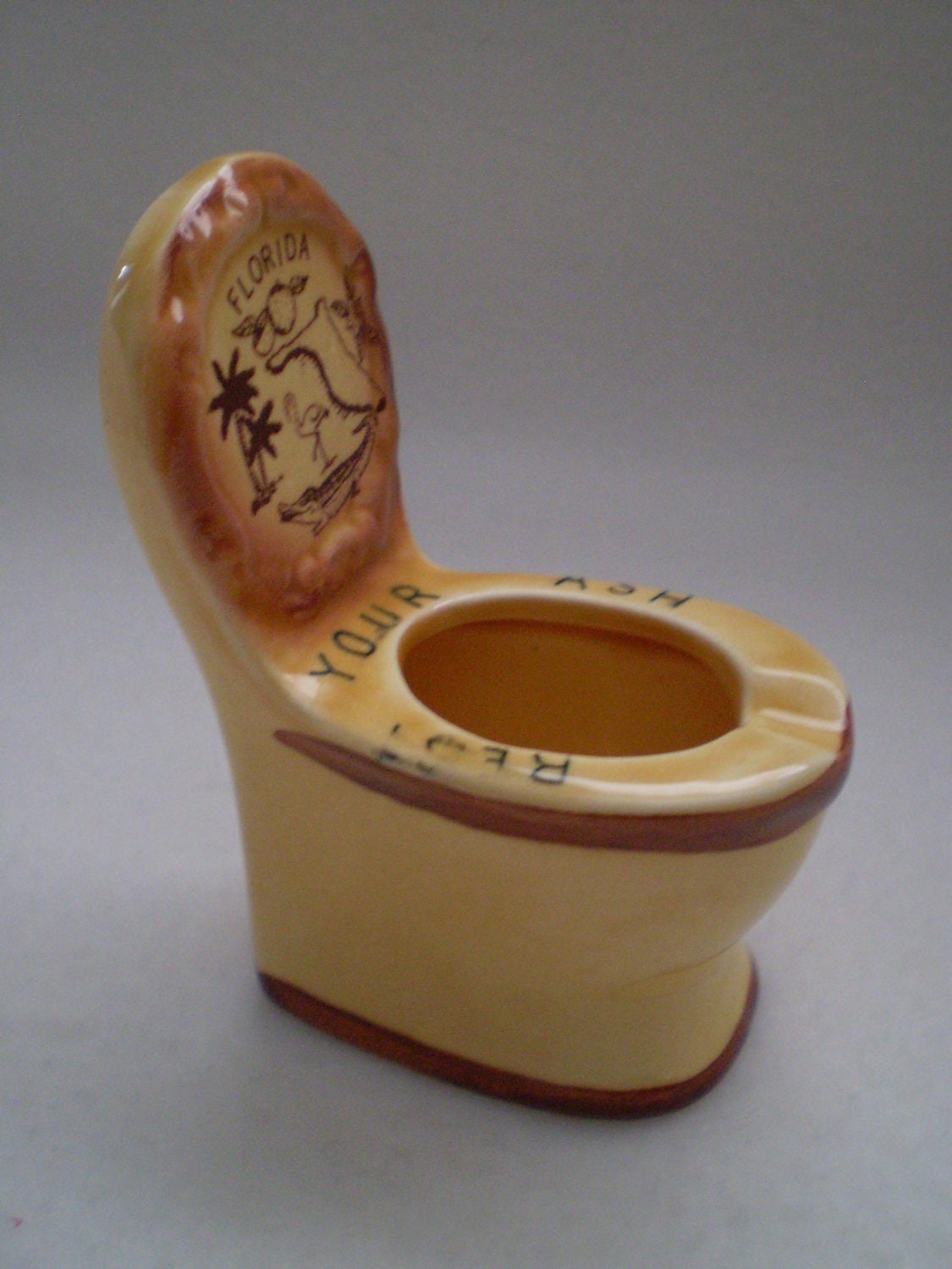 Sale Vintage Ashtray / Toilet Ashtray / Florida Souvenir / REST YOUR ASH