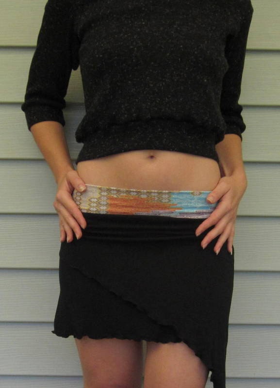 Bamboo Asymmetrical Double Layered Mini Skirt : Made to Order Eco Friendly Sz. Sm Med Lg XL Organic Jersey Knit