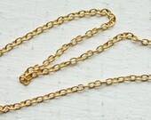 3 feet, Italian 18k Gold Vermeil on Sterling Chain, Tiny Oval Links, M/FZR040