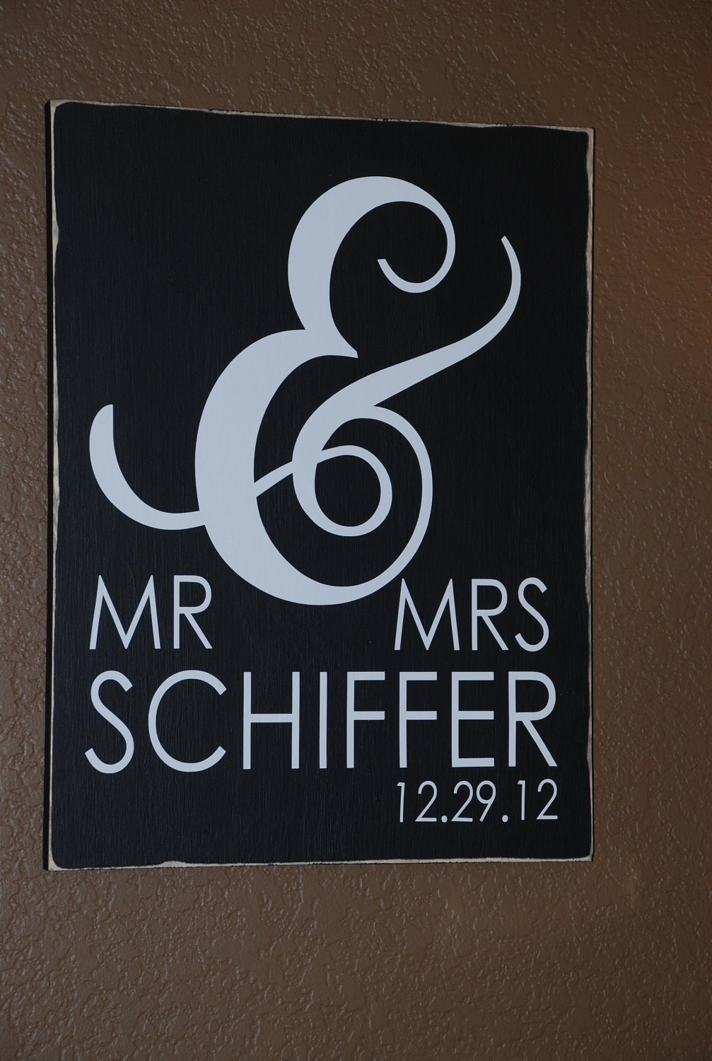 Customizable MR. & MRS. Ampersand Wood Wedding or Anniversary Sign