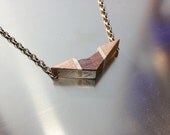 Wooden Chevron or Wonder Woman Wings Necklace with Brass Chain