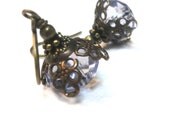 Light Purple Earrings, Romantic Dark Purple Earrings, Victorian Beaded Earrings, Gift for Sister, Girlfriend, Vintage Style Jewelry