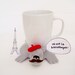 Reserved Listing for 'Jemima', Bear Rug Coaster with Red Beret (white bear)