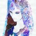 Original Watercolor Painting, Indian Fashion Illustration, titled: Indian Bride Azure