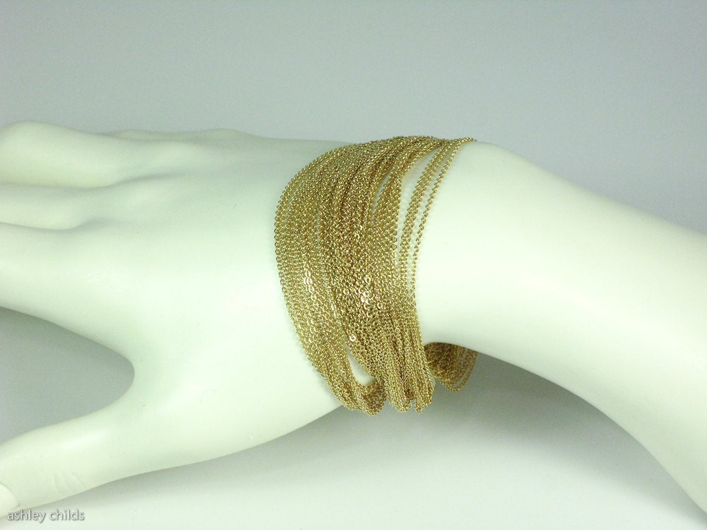 the Julia, Sultry, Delicate 14ktGoldFilled Liquid Gold Chain Bracelet AC0706 by Ashley Childs