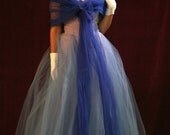 Vintage 50s Dress Blue Ball Gown Party Prom: Old Hollywood in Tulle, S