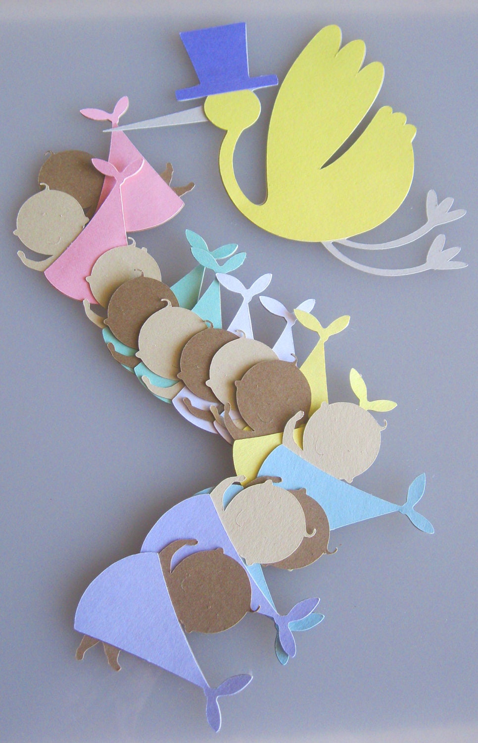20 Baby In Blanket Diecuts Embellishments Shower Favors Card Toppers DIY Cupcake Toppers