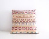 Beige Tahni Hand- stitched tribal cotton pillow cover
