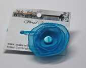 Teal blue flower necklace