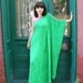 Dress Caftan 1960s 60s Vintage 1970s 70s ONE SHOULDER Green Pink S M