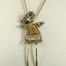 Angel Pia Protects From Prickles - Up Cycled Sterling, Brass Thimble, And PMC - Art Jewelry Pendant - 847