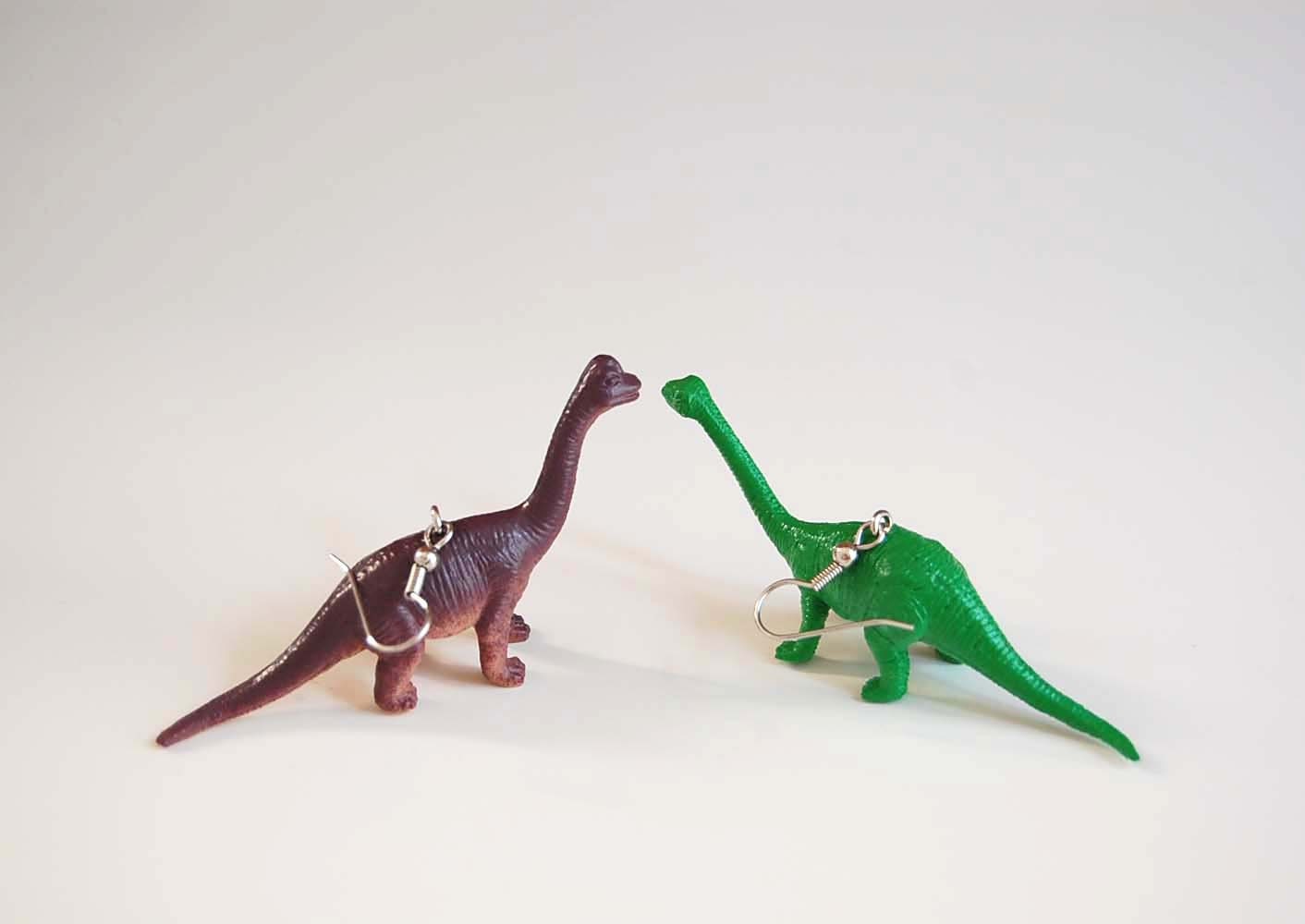 Long Necklace Dinosaur Earrings dinosaur jewelry brontosaurus stegosaurus