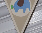 Baby Boy Shower Banner Wall Decor ... Elephant ... Blue Brown Cream Tan ... It's a Boy ... MADE TO ORDER ... custom options available Il_170x135