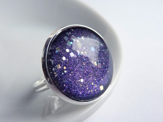 Starry Sky Ring, Night Sky Ring, Adjustable Ring