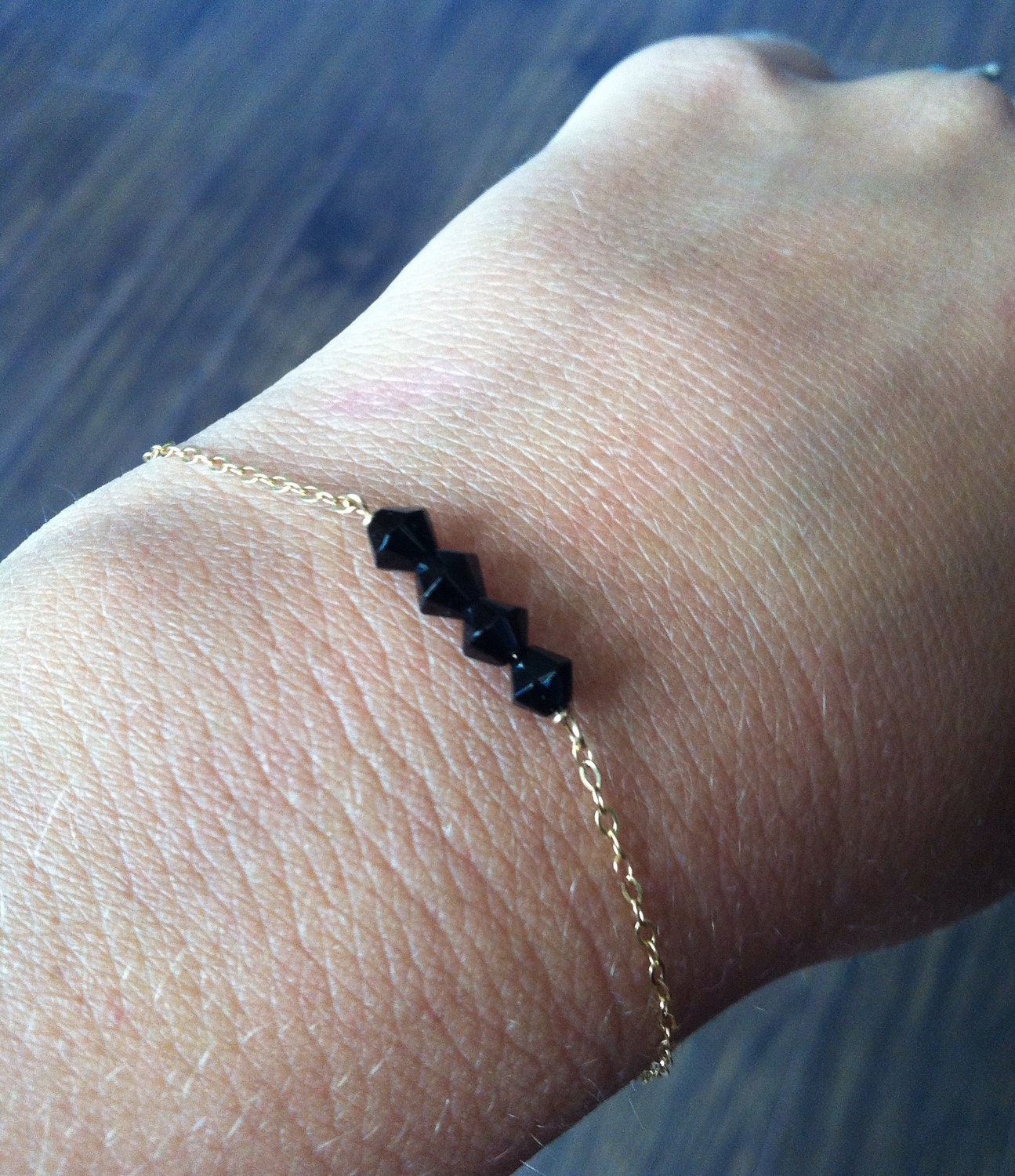 Birthstone bracelet-gold filled chain swavorski crystal birthstone bracelet