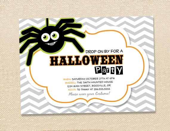 Spider Halloween party invitations - set of 12 with envelopes Il_570xn