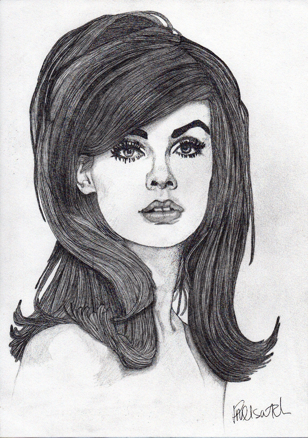 Jean - Pencil Drawing Art Illustration - Free Worlwide Shipping