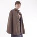 Brown/Blue Plaid mid-Length Cape with Snap Collar