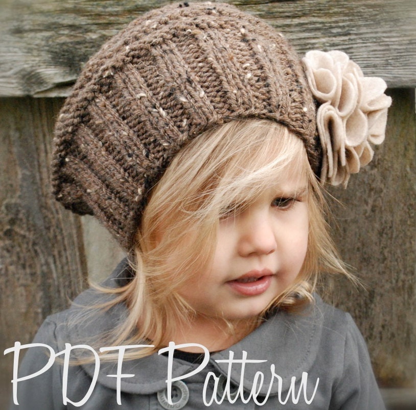 Knitting PATTERN-The Lilian Beret (Toddler, Child, Adult sizes) also can be Made to Order