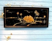 Vintage Tropical Rice Straw Art