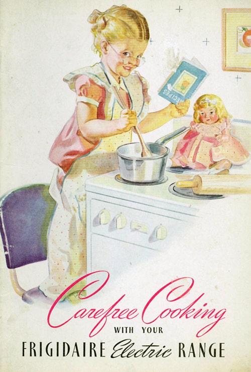 Vintage Appliance Manual FRIGIDAIRE ELECTRIC RANGE 1940s Advertising Cookbook