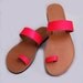 CLEARANCE SALE - Window Display Pairs- Greek Leather Sandals Fluo Pink