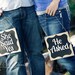 He asked she said yes engagement photo prop signs