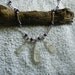 Sea glass necklace with purple pearls. Sea glass jewelry.