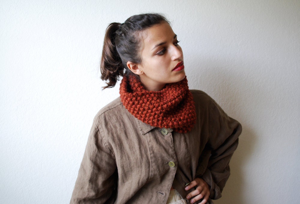 The Mini Cowl in Autumn Spice Wool Blend - READY TO SHIP