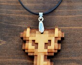 Laser cut and engraved Zelda Master Key wood pendant