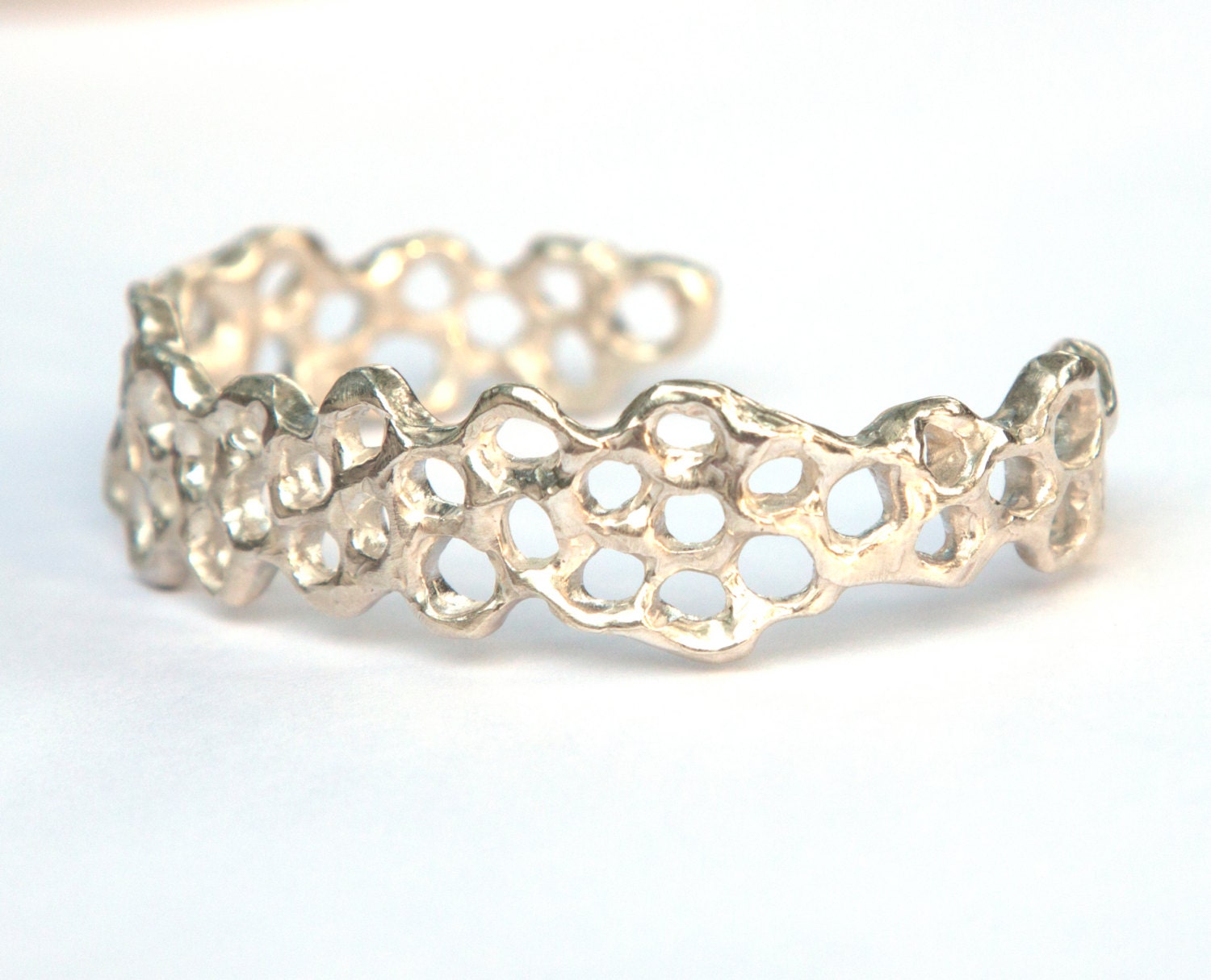 Honeycomb Cuff Bracelet - Sterling Silver