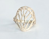 Demeter Leaf Ring - Recycled Sterling Silver