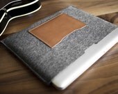 Retina MacBook Pro Alpha Case  - Made in the USA - Handcrafted Organic Wool Felt and Italian Leather