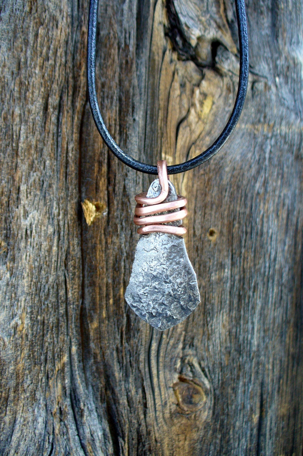 PRIMITIVE HAMMER TEXTURED Stainless Steel Forged Pendant by Naz