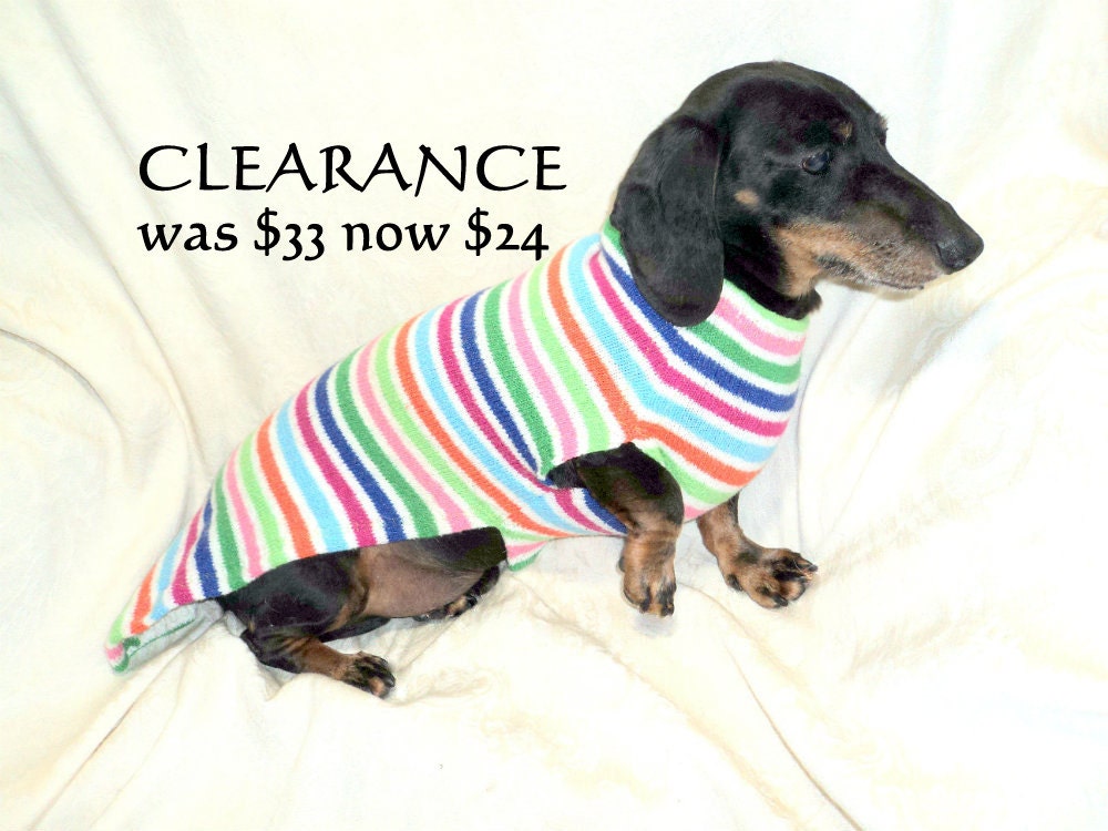Dachshund jumper sweater bright colorful handmade clothing for pets