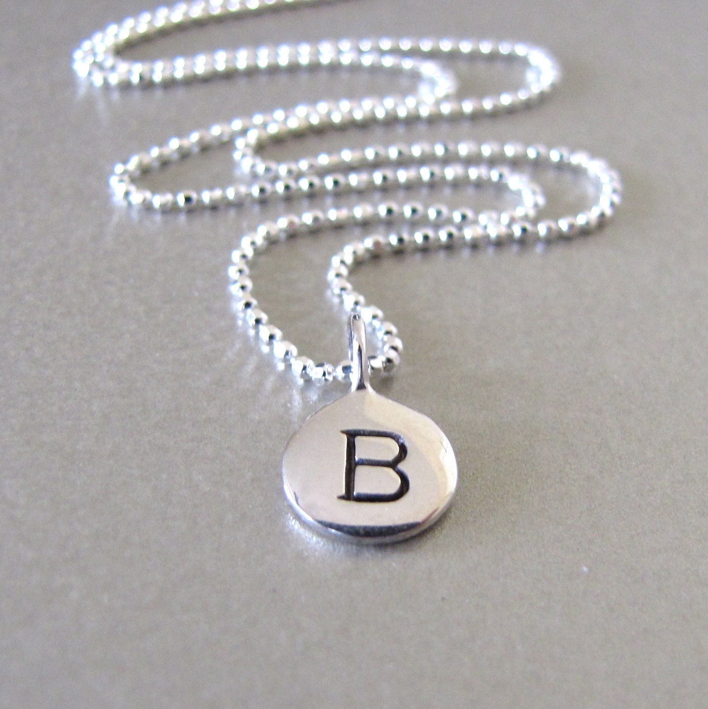 Silver Initial Charm Necklace - Personalized