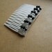 Wire wrapped vintage hair comb: White, Silver, Black