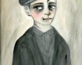 Tom - A Hand Painted Illustrated Victorian Orphan Boy Portrait Print (6 x 8)