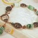 SALE. Copper and Green Glass Beaded Bracelet. Handmade Bracelet. CKDesigns.US
