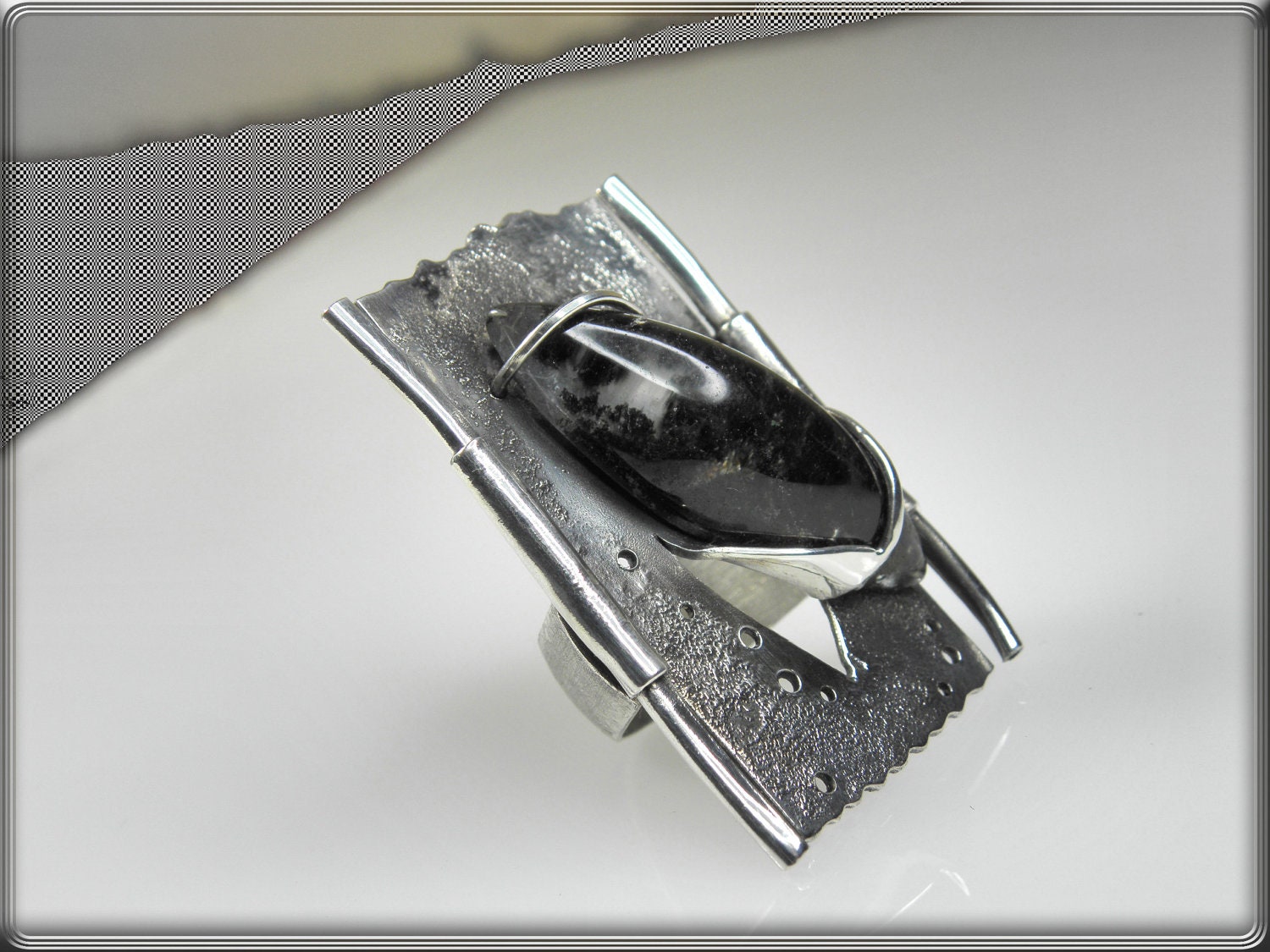 silver ring unique jewelry contemporary designer artistic Christmas