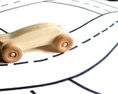3 organic toy car - natural wooden toy, eco-friendly sustainable wood, waldorf toy for baby or toddler - JouetsMiamMiamToys