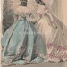Gone With The Wind Style Of Fashion-Civil War-Victorian Ladies-Lace-Dress-Rhett-Scarlett-1865 Antique Vintage Art PRINT-Engraving-Picture