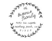 Custom Address Stamp Wreath No.9