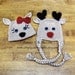 Rudolph and Clarisse Hat - Crochet Pattern 28 - us and uk Terms -  Beanie and Earflap - Newborn to Adult - INSTANT DOWNLOAD