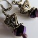 Royal Crown Jewels- Amethyst Purple Crystal Antique Brass Filigree earrings