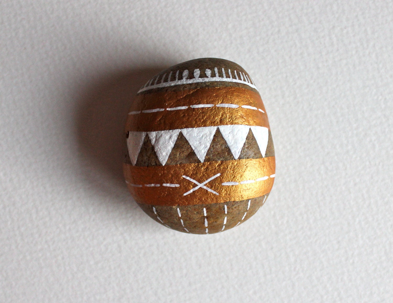 Taos Geometric Stone - Painted Stone - Original Hand-Painted Stone - Rock Art