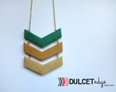 Chevron gold necklace earth tones